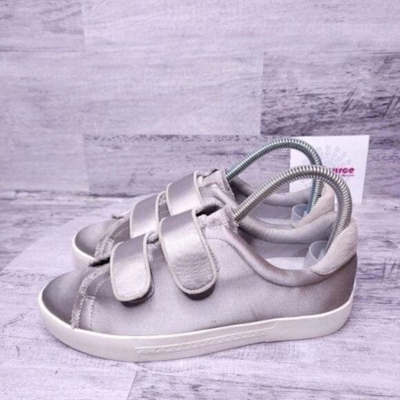 Joie Diata Low Top Satin Sneaker Gray Silver sz 36.5 Women's sz 6.5 NEW - Picture 3 of 10